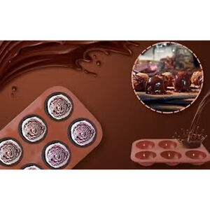 Brown Silicone 6-Hole Semi Sphere Bakeware One Size